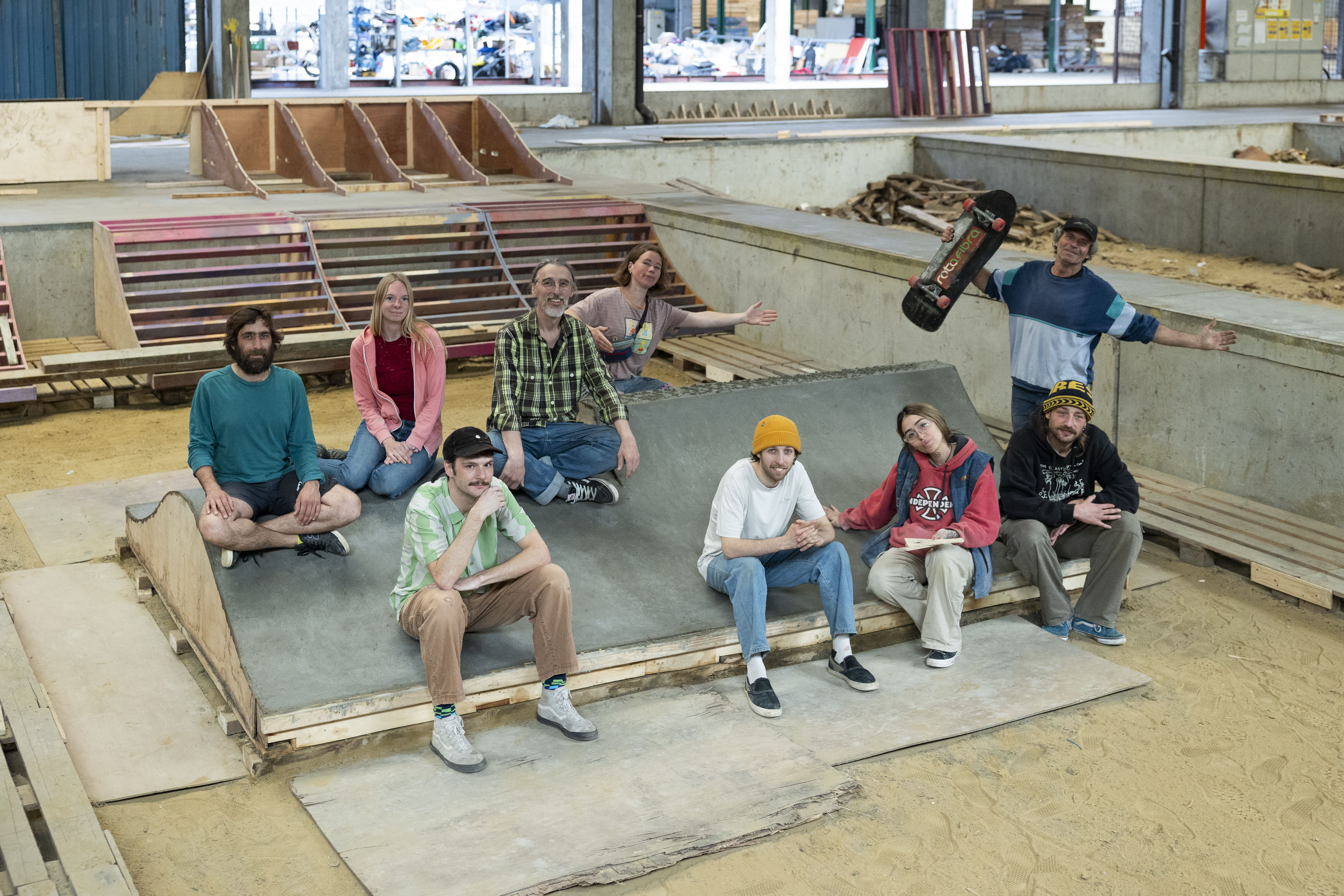 group on the paper concrete ramp