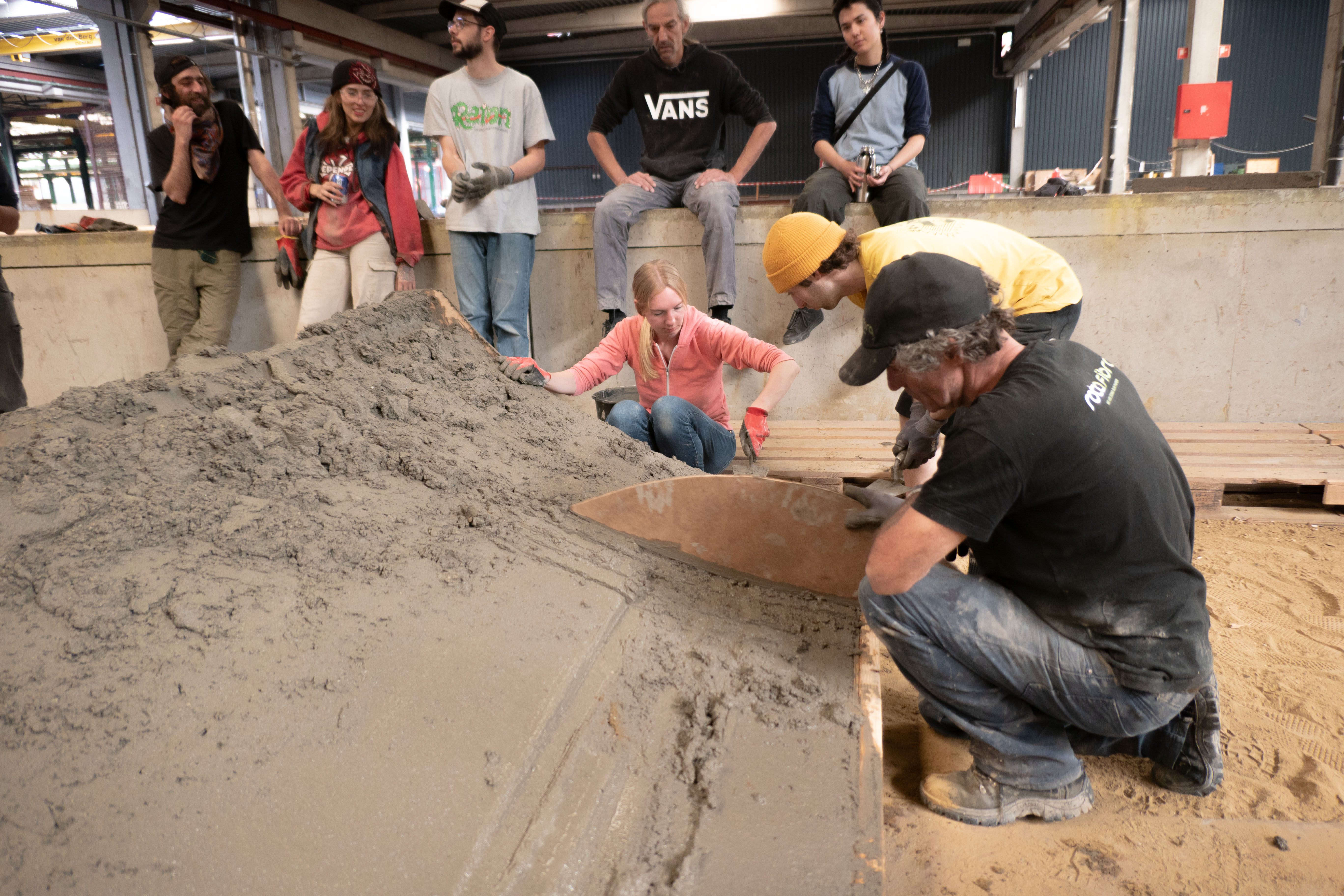 Concrete on paper concrete ramp